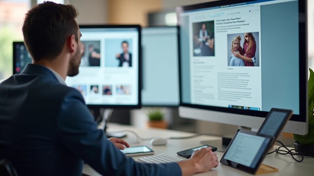 Ecrã de computador mostrando layout responsivo com diferentes tamanhos de viewport